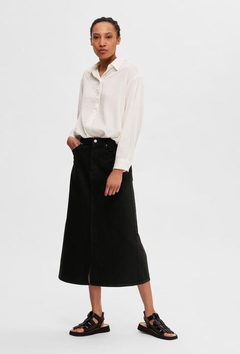 Image du produit Selected Femme Jupe midi en jean noir (36)