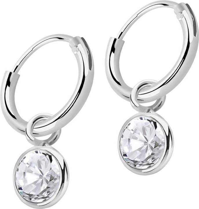 Immagine prodotto Star Piercing Ohrring silber rund Anhänger runder Kristall silber (senza ottone, Argento 925)