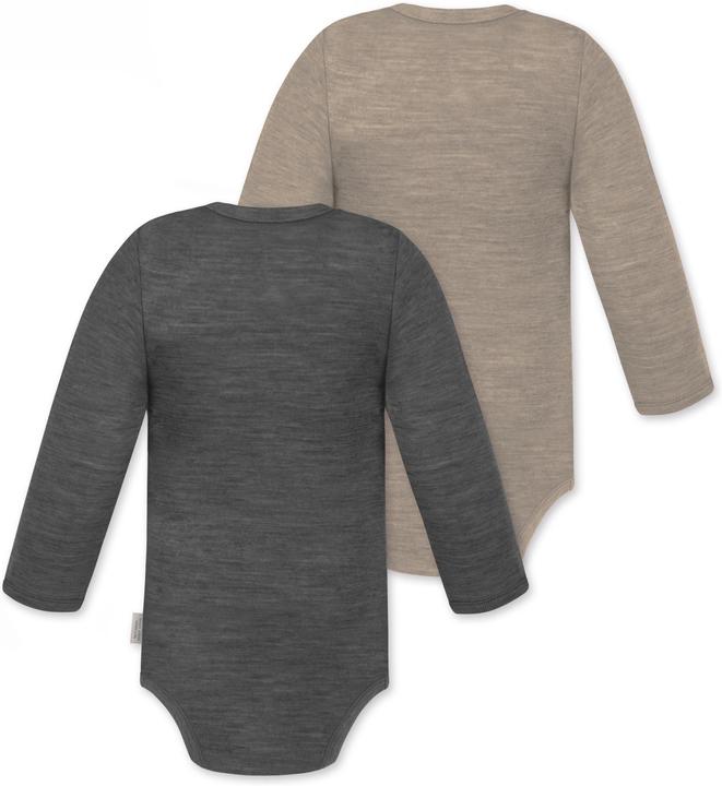 Produktbild Normani 2er Pack Baby Merino Langarmbody „Tuai" - 9401 (74)