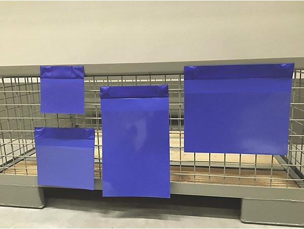 Produktbild Valdemar Krog Magnettaschen Neodym, Hochformat, VE 25 Stk, blau, mit Klappe, DIN A4, ab 1 VE (A4)