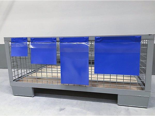 Produktbild Valdemar Krog Magnettaschen Neodym, Hochformat, VE 25 Stk, blau, mit Klappe, DIN A4, ab 1 VE (A4)