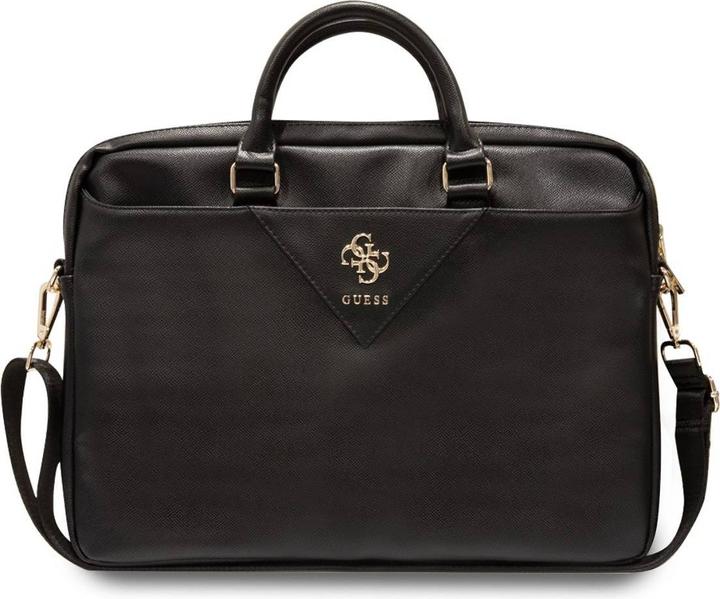 Guess PU Grained 4G Metal Logo Computer Bag 15/16 - black (16")