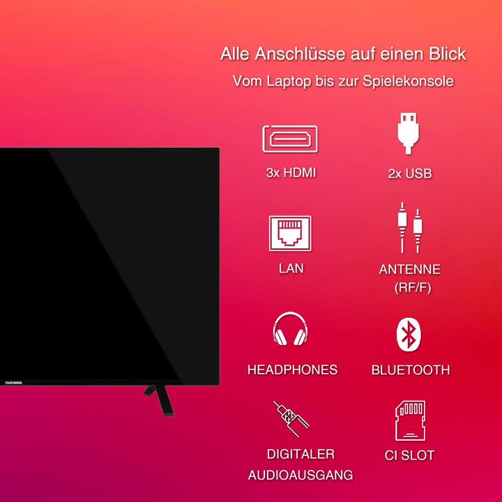 Actual product image Telefunken QU50TO750S (126 cm (50 inch), black, UltraHD/4K, triple tuner, SmartTV, TiVo operating system) (50", QLED, 4K, 2024)