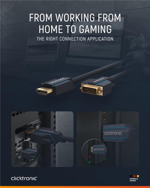 Produktbild clicktronic HDMI (Typ A) — DVI (5 m, DVI, HDMI)