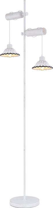 Globo Stehlampe Metall weiss getüncht, 54050-2S (E27)