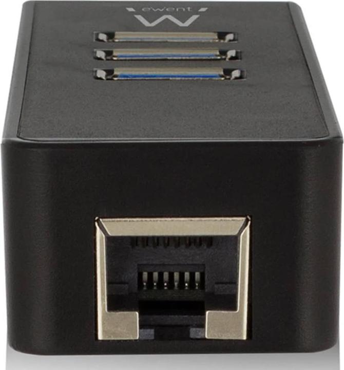 Actual product image Ewent 3-port USB 3.1 hub with Gigabit networking (USB-C, 3 Ports)