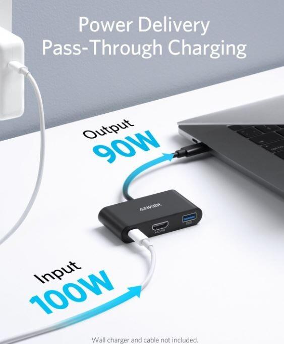 Immagine prodotto Anker 321 Hub USB-C (3-in-1) Ultra compatto 1x HDMI 4K 1x USB-C PD 1x USB-A grigio (USB-C, 3 Porti)