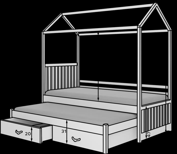 Produktbild ADRK Furniture Hausbett mit JONASZEK 200x90 Matratzen (200 x 90 cm)