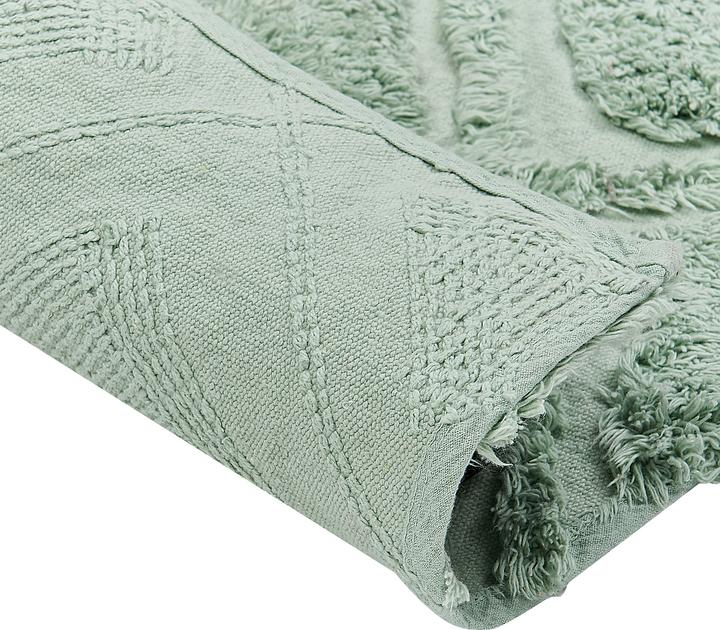 Actual product image Beliani Carpet cotton light green 140 x 200 cm geometric pattern short pile HATAY (140 x 200 cm)