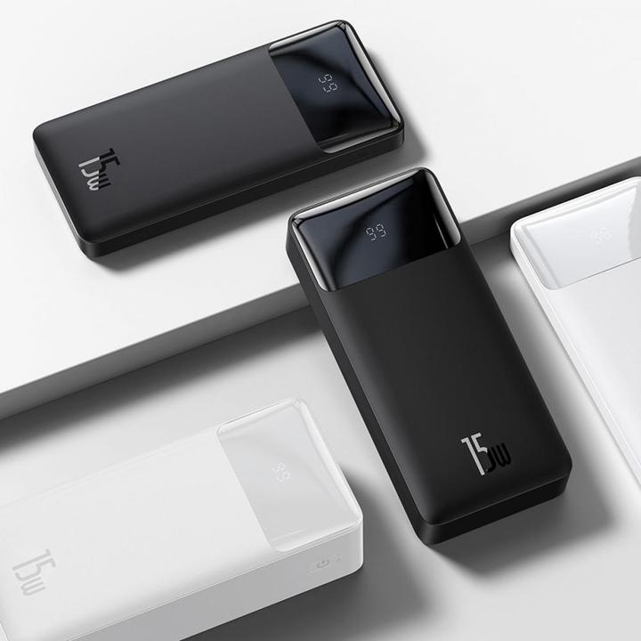 Actual product image Baseus Powerbank Bipow 10000mAh, 15W (white) (10000 mAh, 15 W, 74000 Wh)