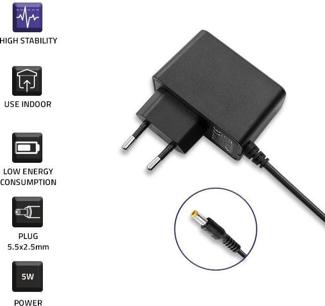 Actual product image Qoltec 51021 Plugin power supply 5W 5V (5 W)