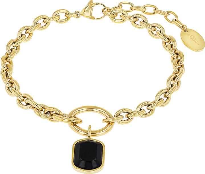 Immagine prodotto S.Oliver Bracciale gioiello da donna, acciaio inossidabile, agata (20 cm, Acciaio inossidabile)