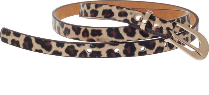 Grace Leather Belt With Leopard Pattern (S)