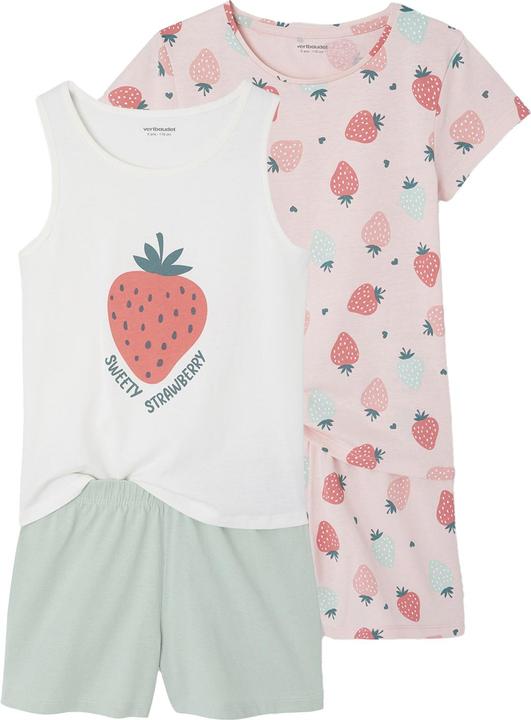 Produktbild Vertbaudet 2er-Pack kurze Mädchen Schlafanzüge mit Erdbeeren (86)