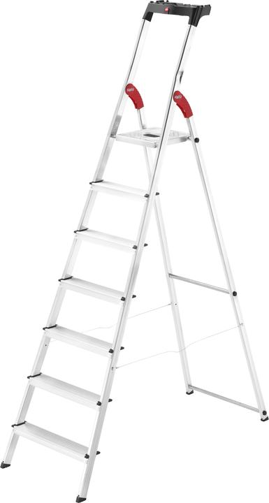 Hailo L60 StandardLine, Alu-Sicherheits-Stehleiter, 7 Stufen (Stehleiter, 131.30 cm)