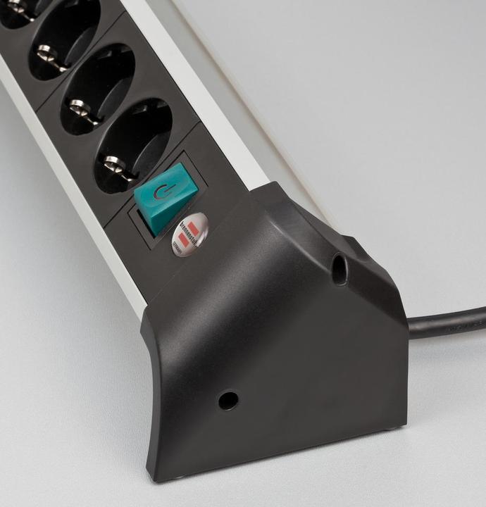 Produktbild Brennenstuhl 1391040410 Steckdosenleiste mit Schalter Silber-Schwarz Schutzkontakt 1 St. (4 x, CEE 7/3, 1.80 m)