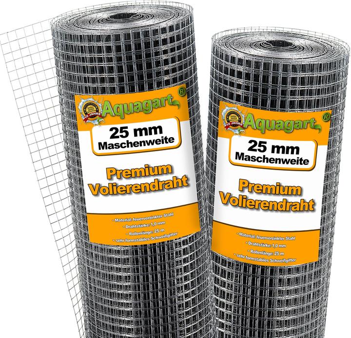 Image du produit Aquagart 50m x 1m Volierendraht Drahtgitter Schweissgitter Drahtgeflecht Drahtzaun
