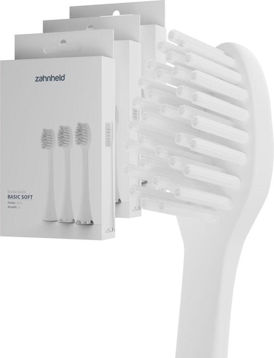 Actual product image Zahnheld Brush head Basic Soft 9x White (9 x)