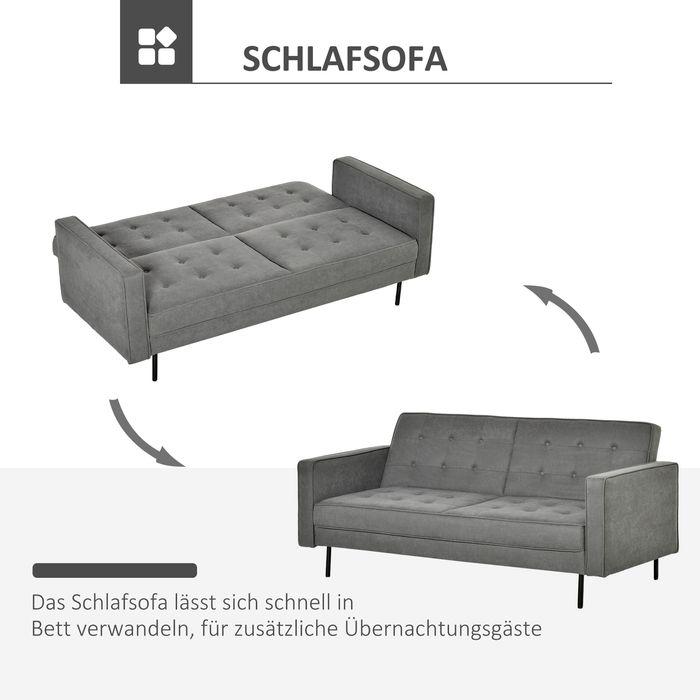 Produktbild Swisshandel24 Schlafsofa 3-Sitzer Schlafcouch Stoffsofa Sofa mit Schlaffunktion Bettsofa mit verstellbarem Winkel (Bettsofa)