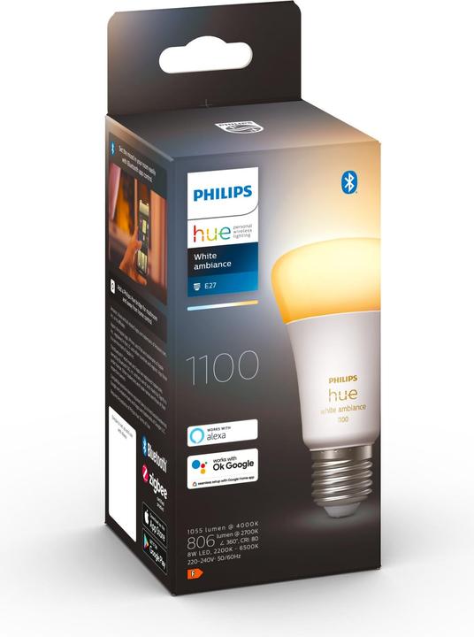 Actual product image Philips Hue White Ambiance (E27, 8 W, 1100 lm, 1 x, F)