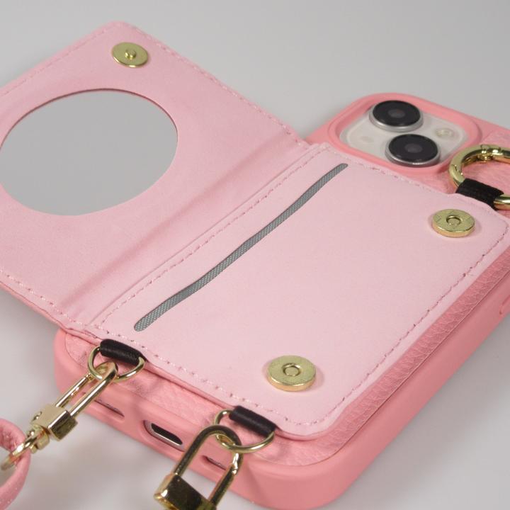 Image du produit PhoneLook Coque Cuir matelassé avec miroir et compartiment carte inclus grande lanière amovible (Apple iPhone 15)