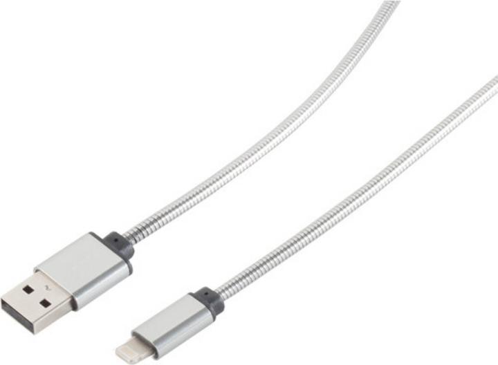 Produktbild S-Conn 14-13020 1.2m USB A Lightning Silber Handykabel (1.20 m, USB 2.0)