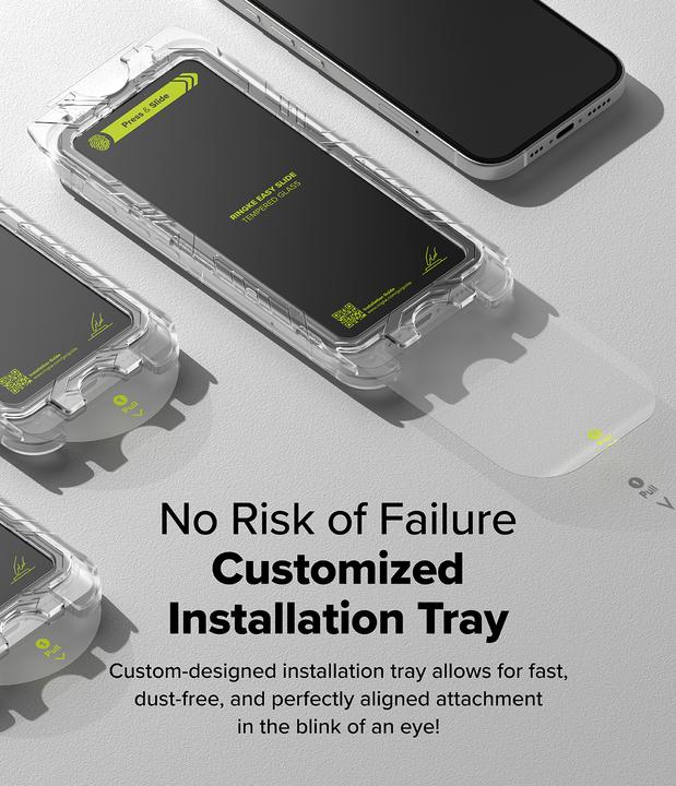 Productafbeelding Ringke Screen Protector voor iPhone 16 / 15 EASY SLIDE TEMPERED GLASS 2 pack, w installation Jig (2 Stuk, Apple iPhone 16)