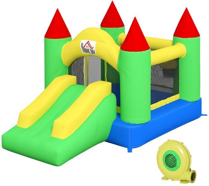 Swisshandel24 Castello gonfiabile, scivolo, trampolino, rete di sicurezza 3-10 anni Oxford 300x180x160cm