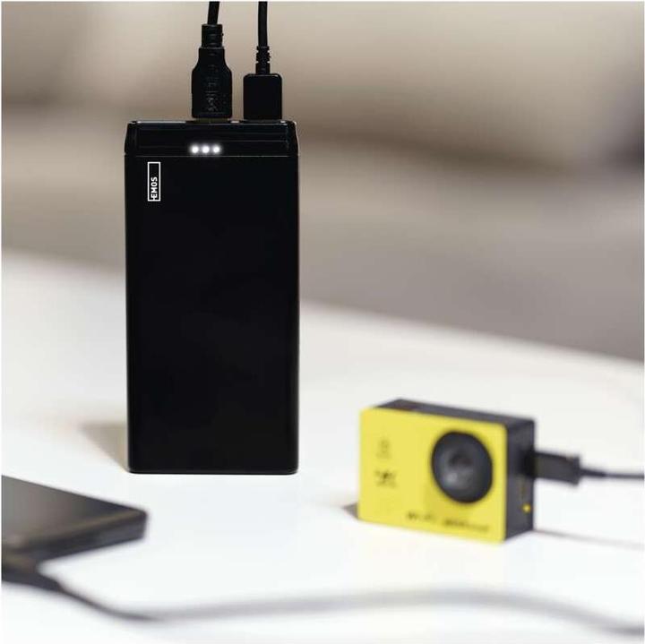 Actual product image Emos Alpha 10S powerbank, 10000 mAh, 10 W, black (10000 mAh, 10 W, 37 Wh)
