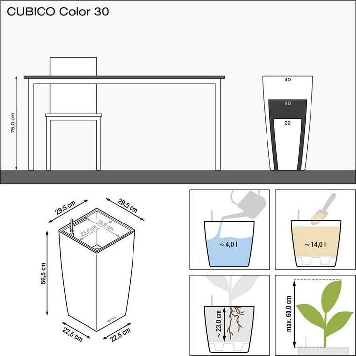 Actual product image Lechuza Cubico Color 30 (29.50 cm)