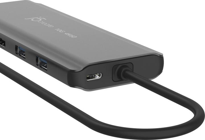 Actual product image j5Create JCD398 USB-C® Dual 4K HDMI™ 10Gbps Mini Dock, Black, Wired, USB 3.2 Gen 2 (3.1 Gen 2) Type- (USB-C, 3 Ports)