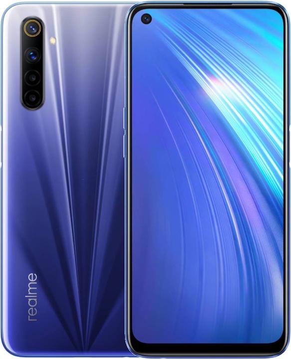 Actual product image realme 6 (4GB) (64 GB, Comet Blue, 6.50", Dual SIM + SD, 64 Mpx, 4G)