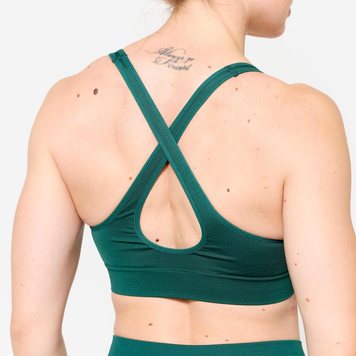 Image du produit Decathlon Brassière bretelles croisées maintien léger Femme, Turquoise (XL)