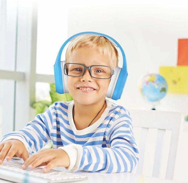 Produktbild Manta Kabelloses Stirnband für Kinder HDP802BL blau (keine Geräuschunterdrückung, 8 h, Kabelgebunden)