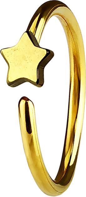 Star Piercing Micro Piercing Ring mit Stern vergoldet (ohne Messing, Chirurgenstahl 316L)