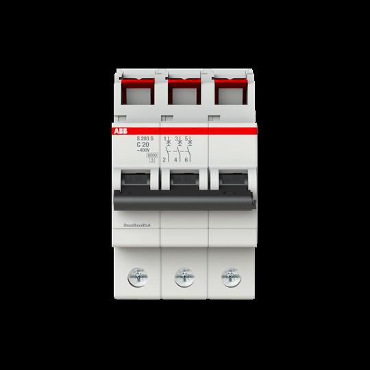 Image du produit ABB S203S-C20 Disjoncteur 20A 3 pôles 6kA caractère C