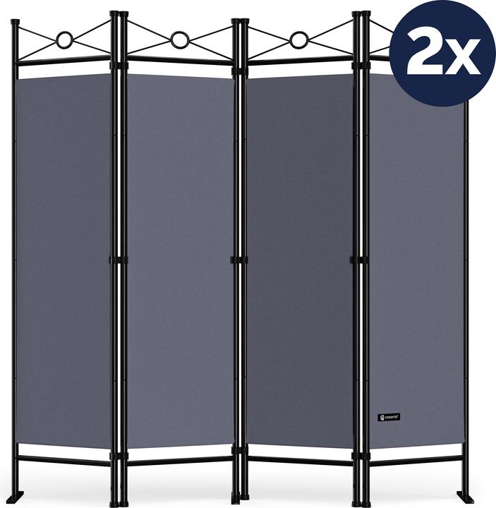 Casaria 2x Paravent grey
