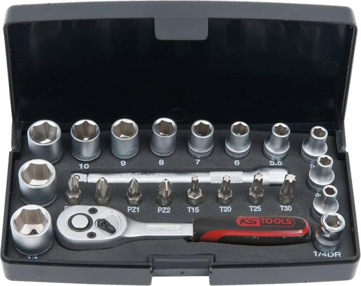 Produktbild KS Tools 1/4" Steckschlüssel-Satz (13 mm, 8 mm, 10  mm, 4 mm, 11 mm, 7 mm, 12 mm, 6 mm, 9 mm, 5 mm)