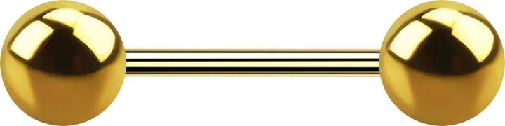 Produktbild Star Piercing Micro Barbell vergoldet mit zwei Kugeln (Titan G23, ohne Messing)