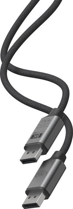 Actual product image LINQ Connects DisplayPort male -> DisplayPort male LQ48025 grey (2 m, DisplayPort)