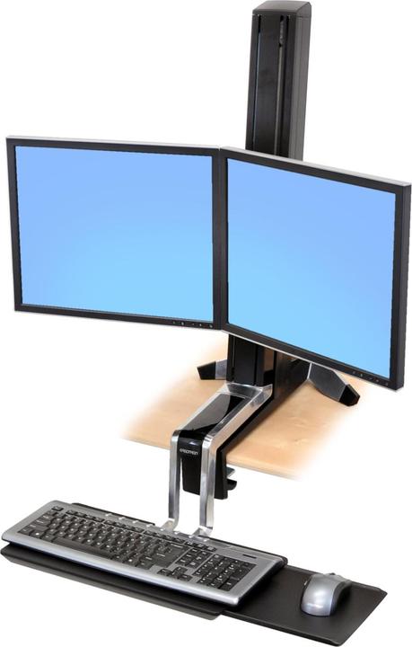 Produktbild Ergotron desk stand, WorkFit-S dual, adjustable, 24 inch VESA +, lift, r (Tisch, 24")