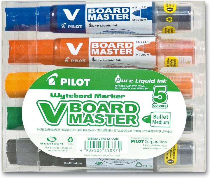 Image du produit Pilot BG Set VBoard Master Medium Wedge tip à 5 ass. (Multicolore, 5.20 mm, 5 x)
