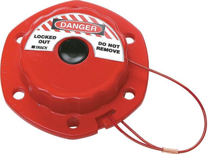 Immagine prodotto Brady Mini sistema di chiusura a cavo con cavo d'acciaio, rosso + 2,44 m di lunghezza del cavo, diametro