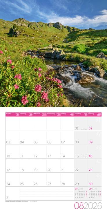 Produktbild Alpen Kalender 2026 - 30x30 (30 x 30 cm, Harter Einband, Französisch, Englisch)
