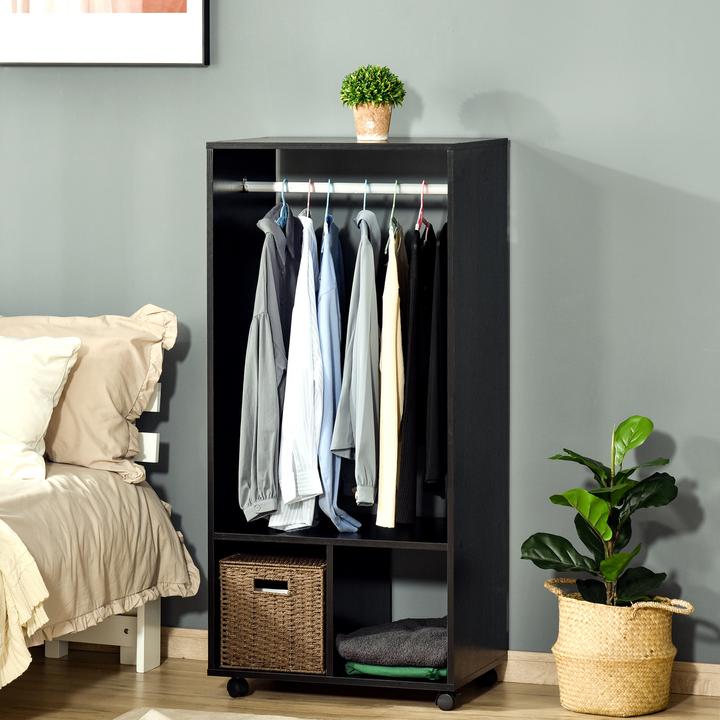 Produktbild Homcom Mobiler Kleiderschrank mit integrierter Kleiderstange (60 x 40 x 128 cm)
