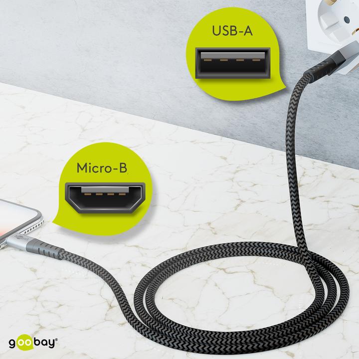 Image du produit Goobay USB A – Micro USB B (0.50 m, USB 2.0)