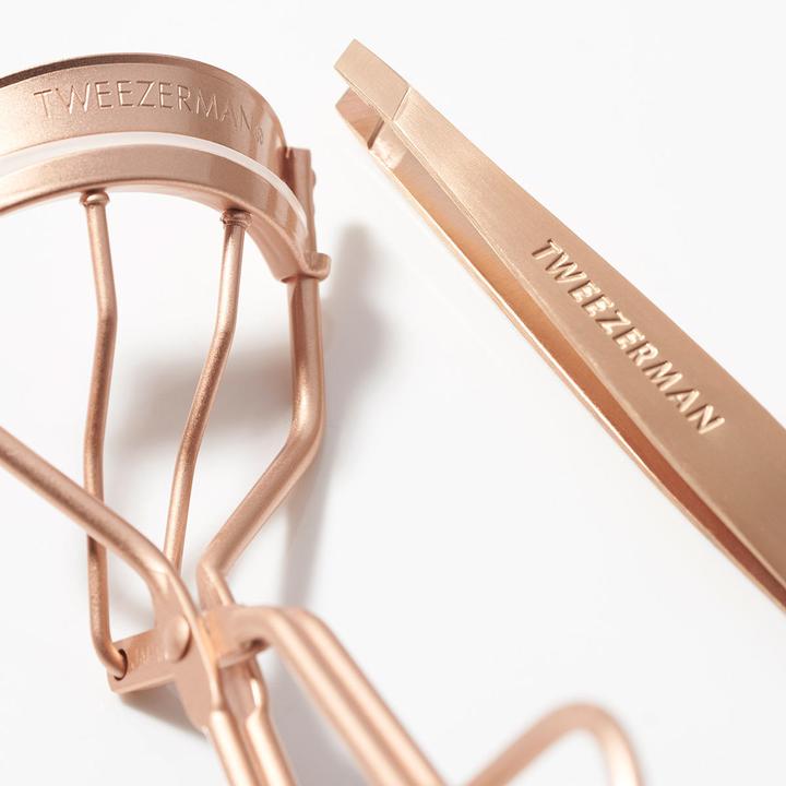 Actual product image Tweezerman Rose Gold Lash and Brow Grooming Set