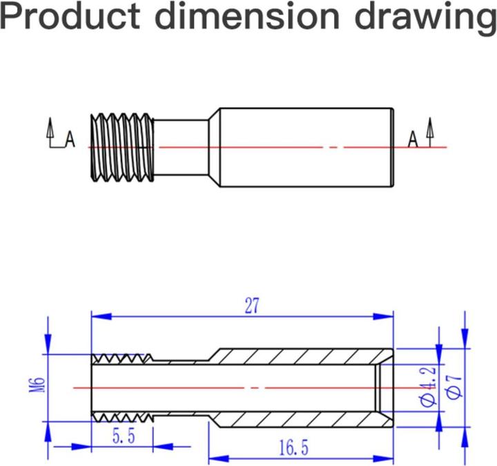 Produktbild Creality Heatbreak M6 D7 L27 (Ersatzteile)