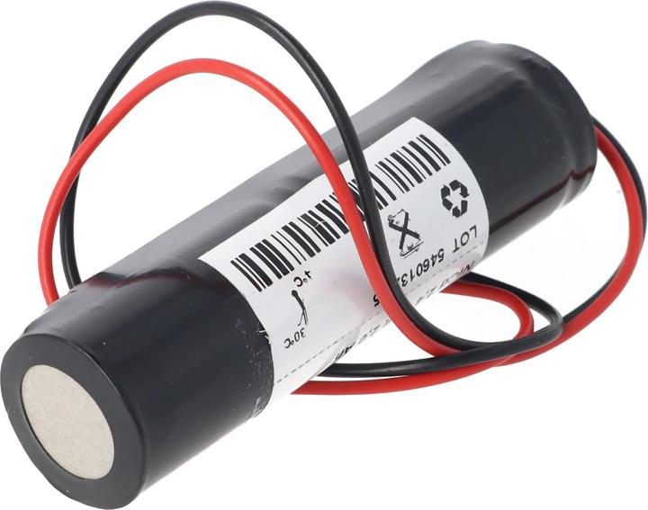 Produktbild XCell Notleuchtenakku NiCd 2,4V 1800mAh L1x2 Sub-C mit 200mm Kabel einseitig passend für 2,4 V Akku (1 Stk., 1800 mAh, Ladegerät inkl. Akku)