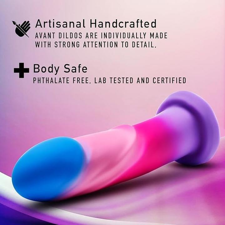 Actual product image Avant Blush Borealis Dreams Artisan 7.75 Inch Dildo - Hand Crafted with Purio® Liquid Silicone Wrapp